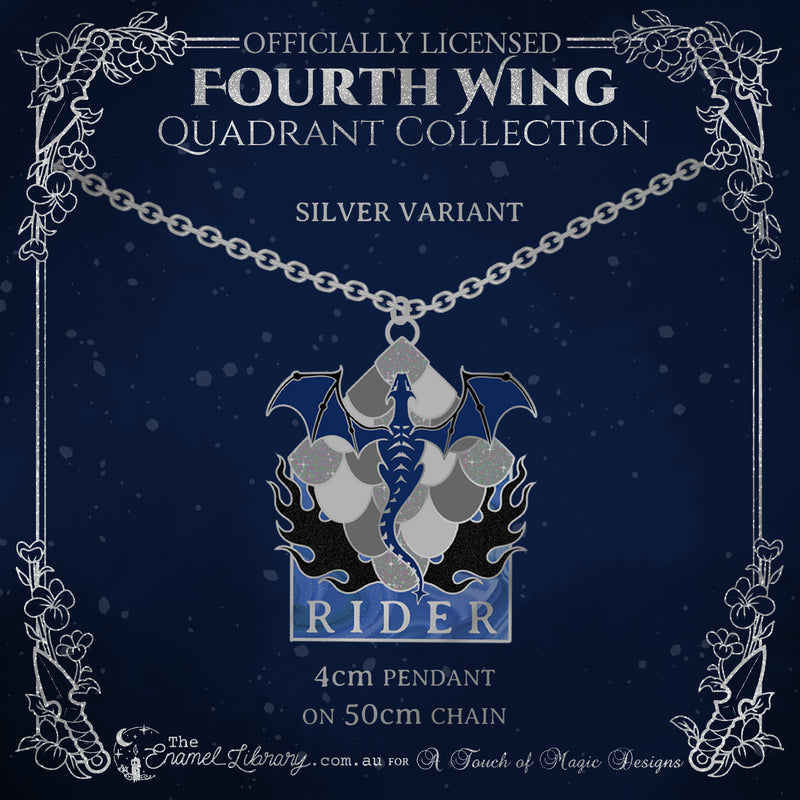 Silver - Rider Quadrant - Pendant necklace - FOURTH WING OFFICIALLY LICENSED
