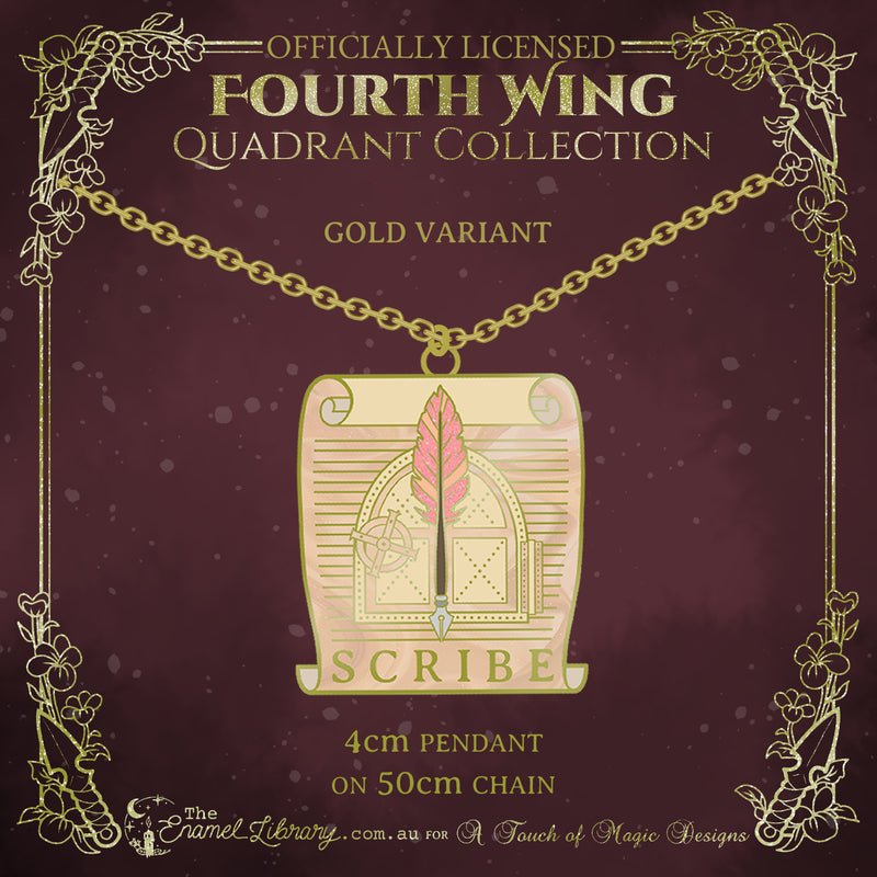 Gold- Scribe Quadrant - Pendant necklace - FOURTH WING OFFICIALLY LICENSED