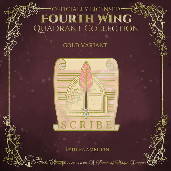 Gold - Scribe Quadrant - Hard Enamel Pin - FOURTH WING OFFICIALLY LICENSED