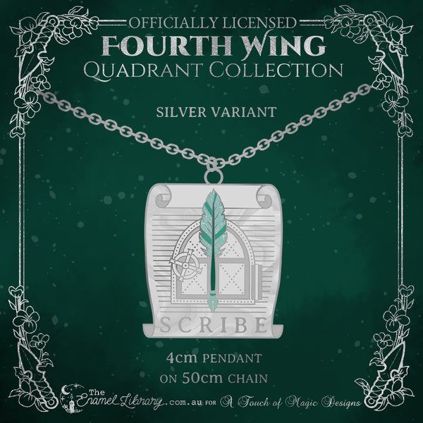 Silver - Scribe Quadrant - Pendant necklace - FOURTH WING OFFICIALLY LICENSED