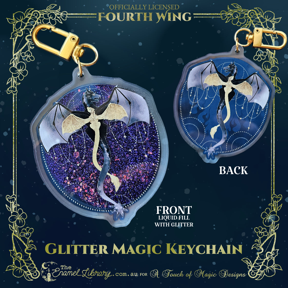 Wing Hong Key Chain Violets relic - glitter Key chain - Violets Relic - FOURTH WING Offici ...