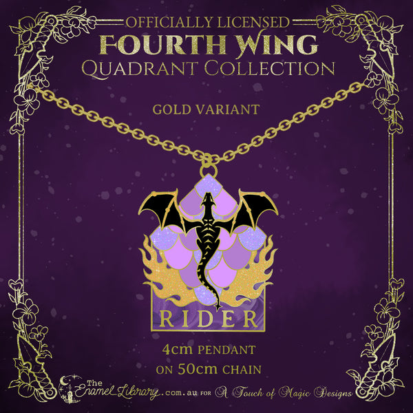 Gold- Rider Quadrant - Pendant necklace - FOURTH WING OFFICIALLY LICENSED