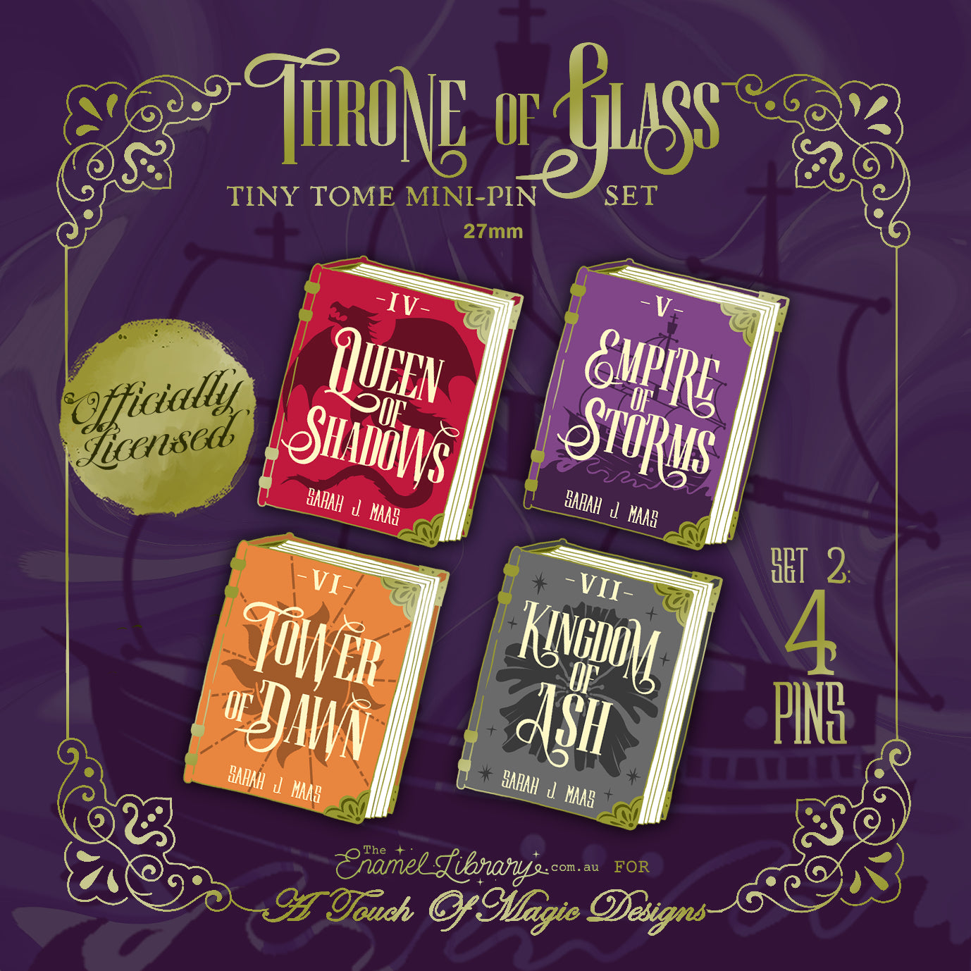 Tiny tomes pin collection - 4 set of TOG book series - Part #2 - PRE-ORDER