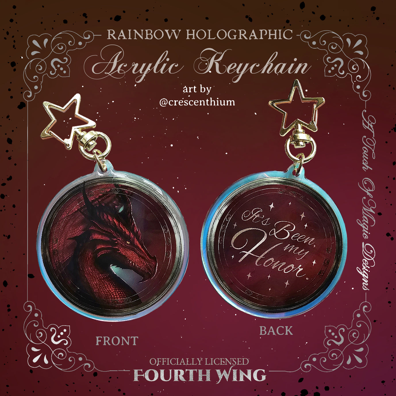 Acrylic Key chain - Deigh - FOURTH WING Officially Licensed