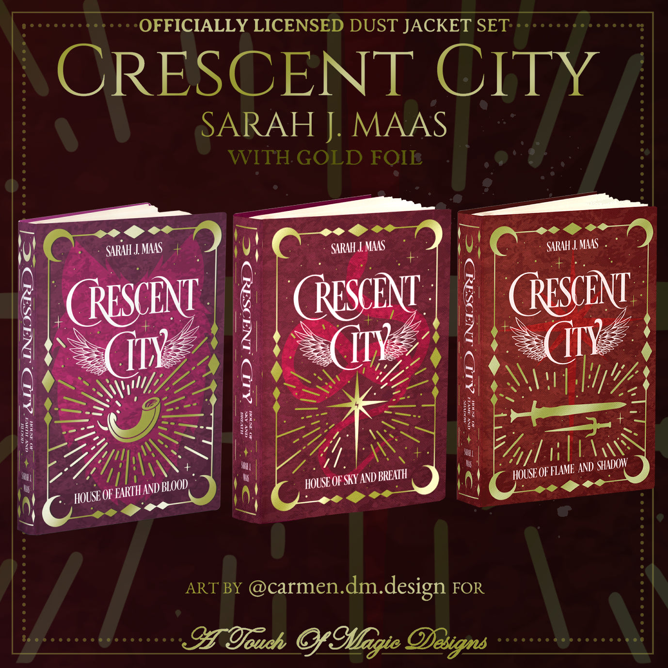 HOUSE OF FLAME AND SHADOW ONLY - Crescent City - Rainbow editions - Dust JackeT - OFFICIALLY LICENSED