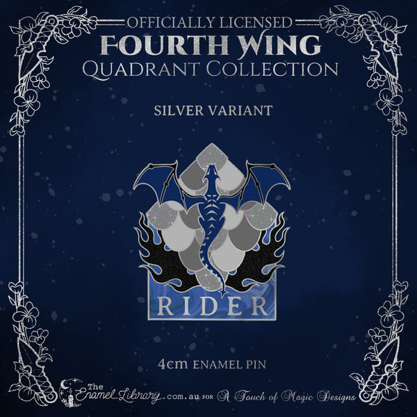 Silver - Rider Quadrant - Hard Enamel Pin - FOURTH WING OFFICIALLY LICENSED