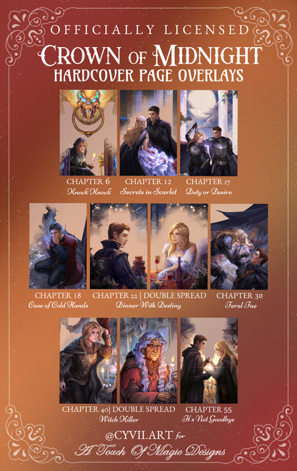 LIMITED PRE-ORDER - Officially Licensed Throne of Glass & Crown of Midnight - 18 piece Overlay set