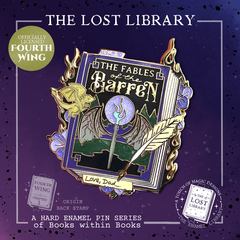 Lost Library Pin Collection - The Fables of the Barren - FOURTH WING OFFICIALLY LICENSED