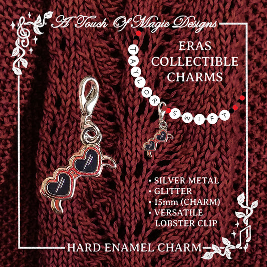 Era Charm collection - Red heart glasses - SILVER - #8