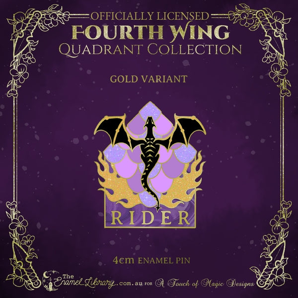 Gold - Rider Quadrant - Hard Enamel Pin - FOURTH WING OFFICIALLY LICENSED