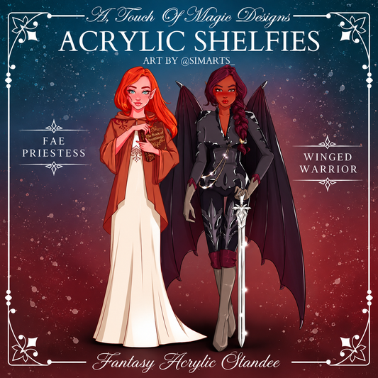 Fae Priestess & Winged Warrior - Shelfie set