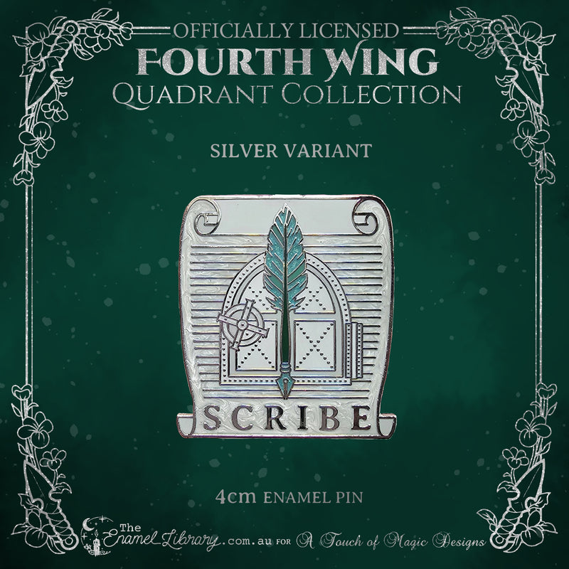 Silver - Scribe Quadrant - Hard Enamel Pin - FOURTH WING OFFICIALLY LICENSED