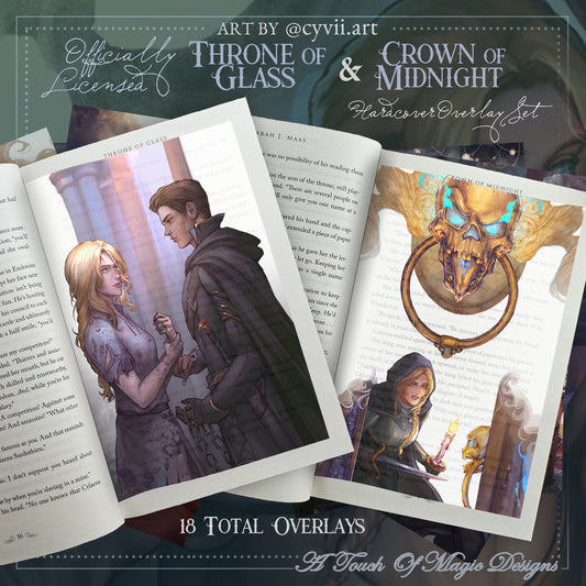 LIMITED PRE-ORDER - Officially Licensed Throne of Glass & Crown of Midnight - 18 piece Overlay set