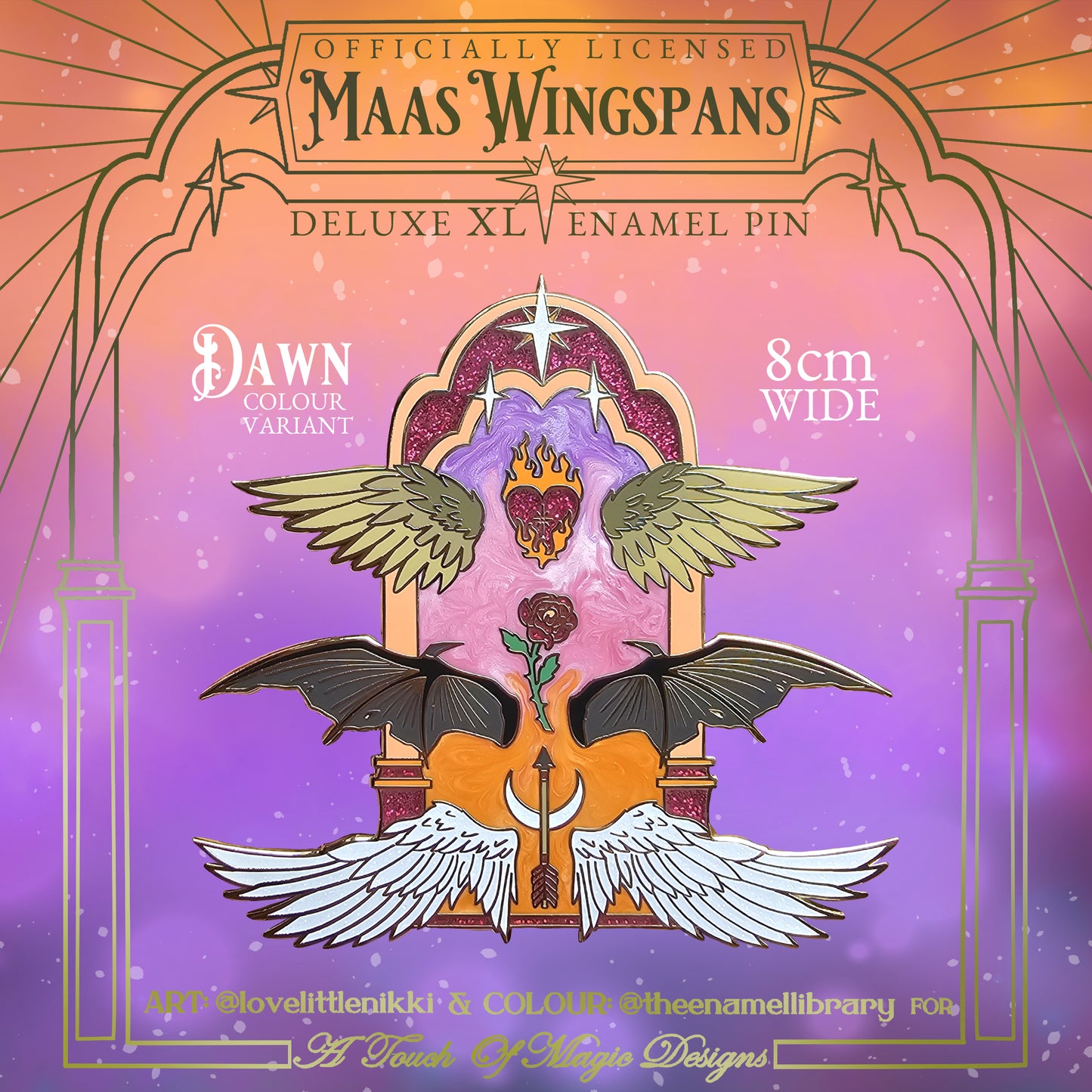 Maas Wingspan at Dawn - XL enamel pin - SJM OFFICIALLY LICENSED.