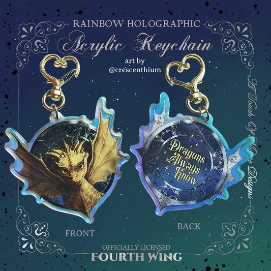 Acrylic Key chain - Tairn - FOURTH WING Officially Licensed