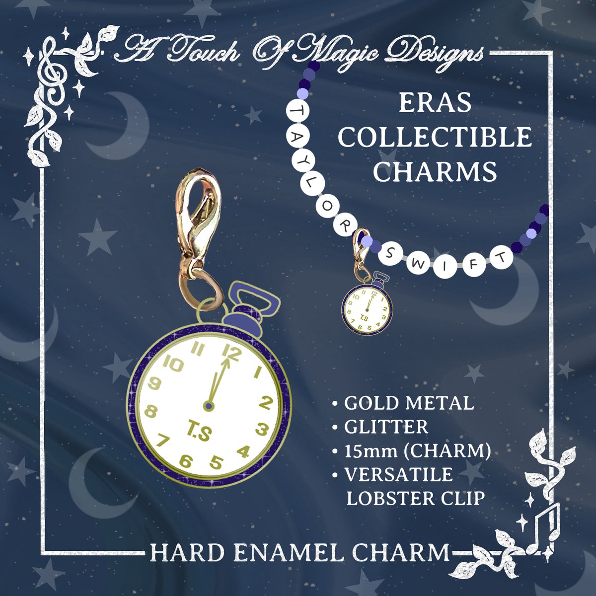 Era Charm collection - Midnight clock - Gold - Era #10 - PRE-ORDER