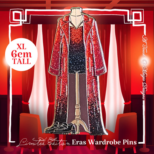 The Wardrobe Pin Collection - RED & Black COAT with playsuit - Era #4