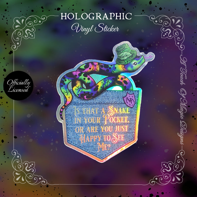 Holographic sticker  - Pocket Snake - Twisted Sisters Officially Licensed