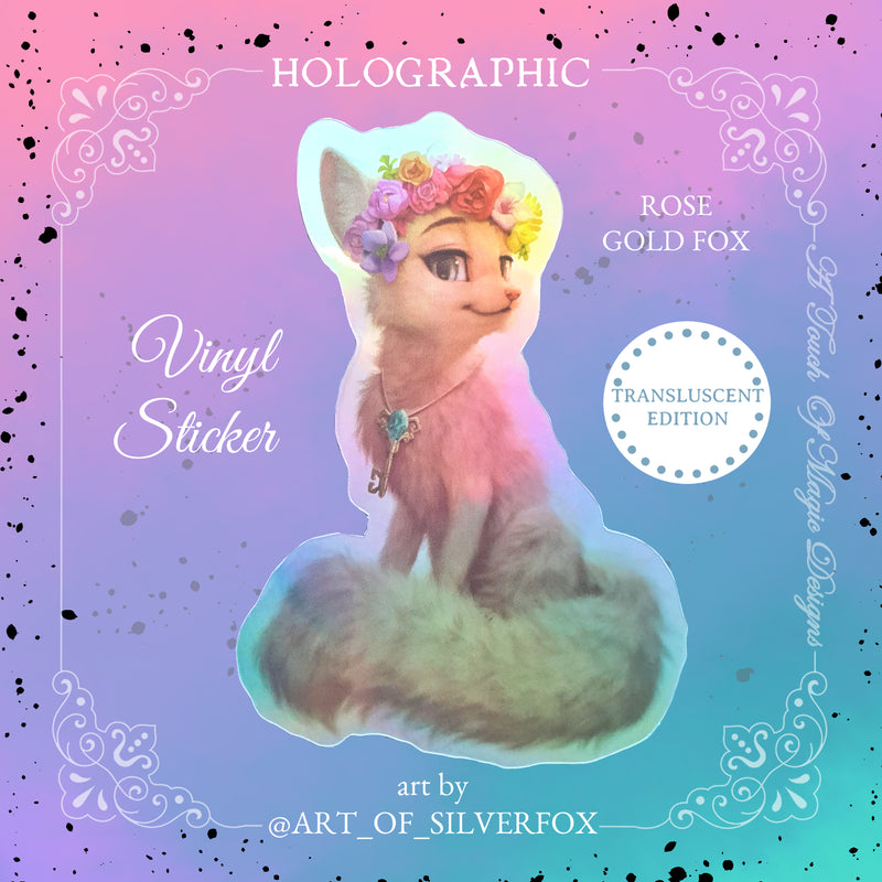 Sticker - Transluscent Rose Gold fox
