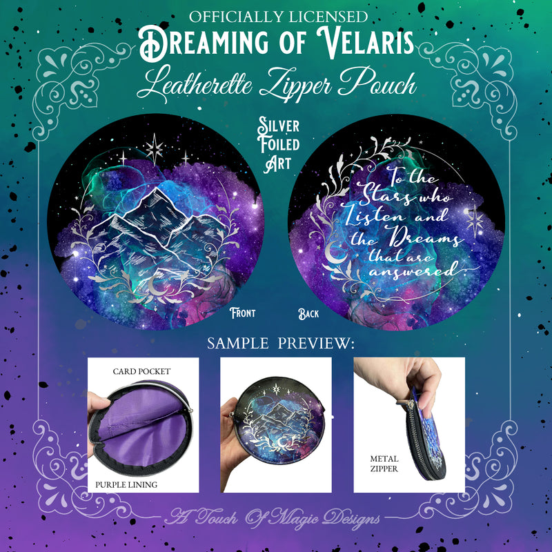 Dreaming of Velaris - leatherette Zipper pouch - SJM OFFICIALLY LICENSED