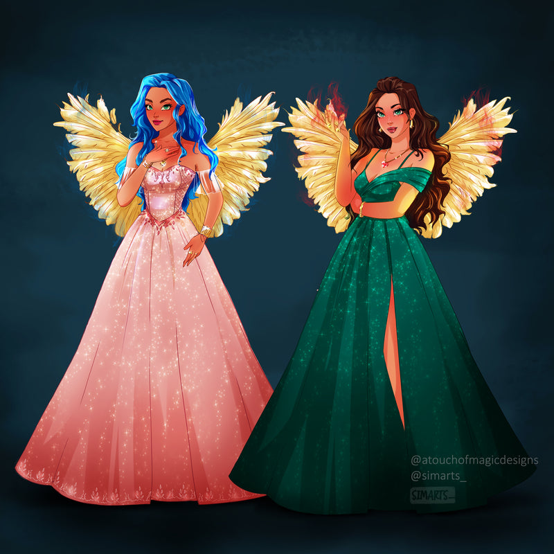 Darcy and Tory Vega -Royal Gowns - Shelfie Character set - TWISTED SISTERS OFFICIALLY LICENSED