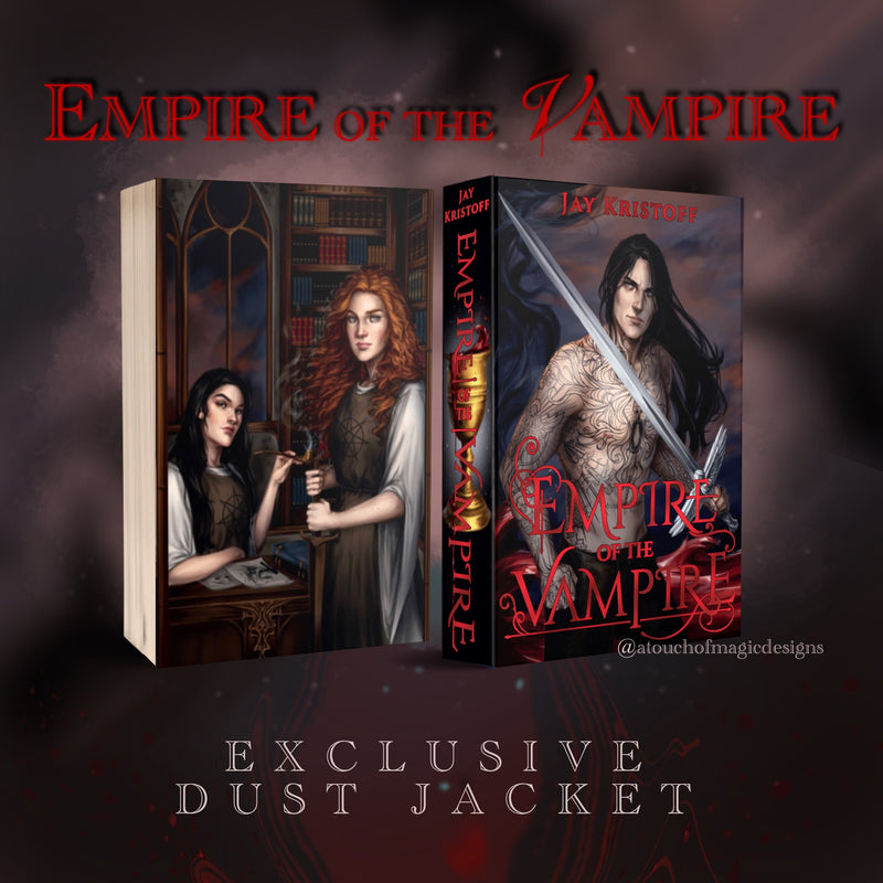 Empire of the Vampire -  dust jacket with silver and red holographic foiling detail