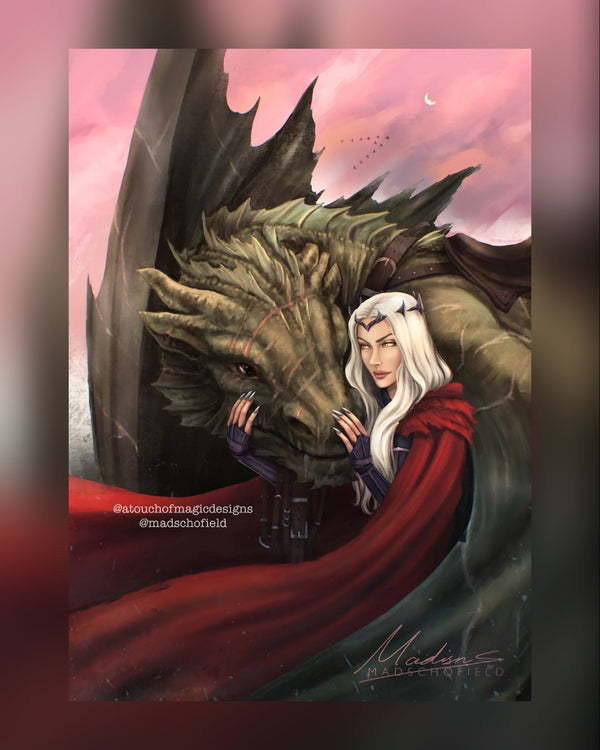 A wyvern and his witch - OFFICIALLY LICENSED - premium print