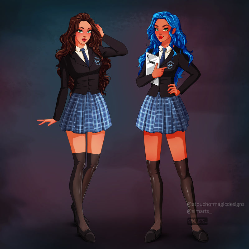 Darcy and Tory Vega -Uniforms - Shelfie Character set - TWISTED SISTERS OFFICIALLY LICENSED